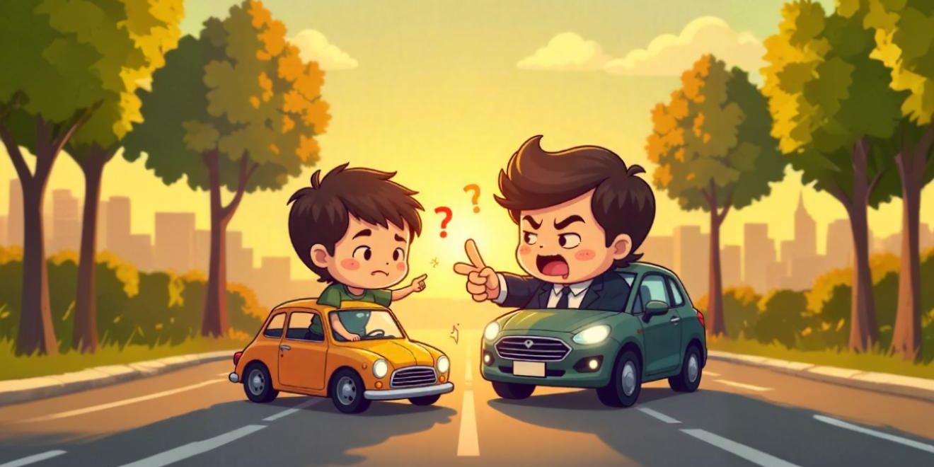 駐車場での事故を表現したスタイリッシュなイラスト